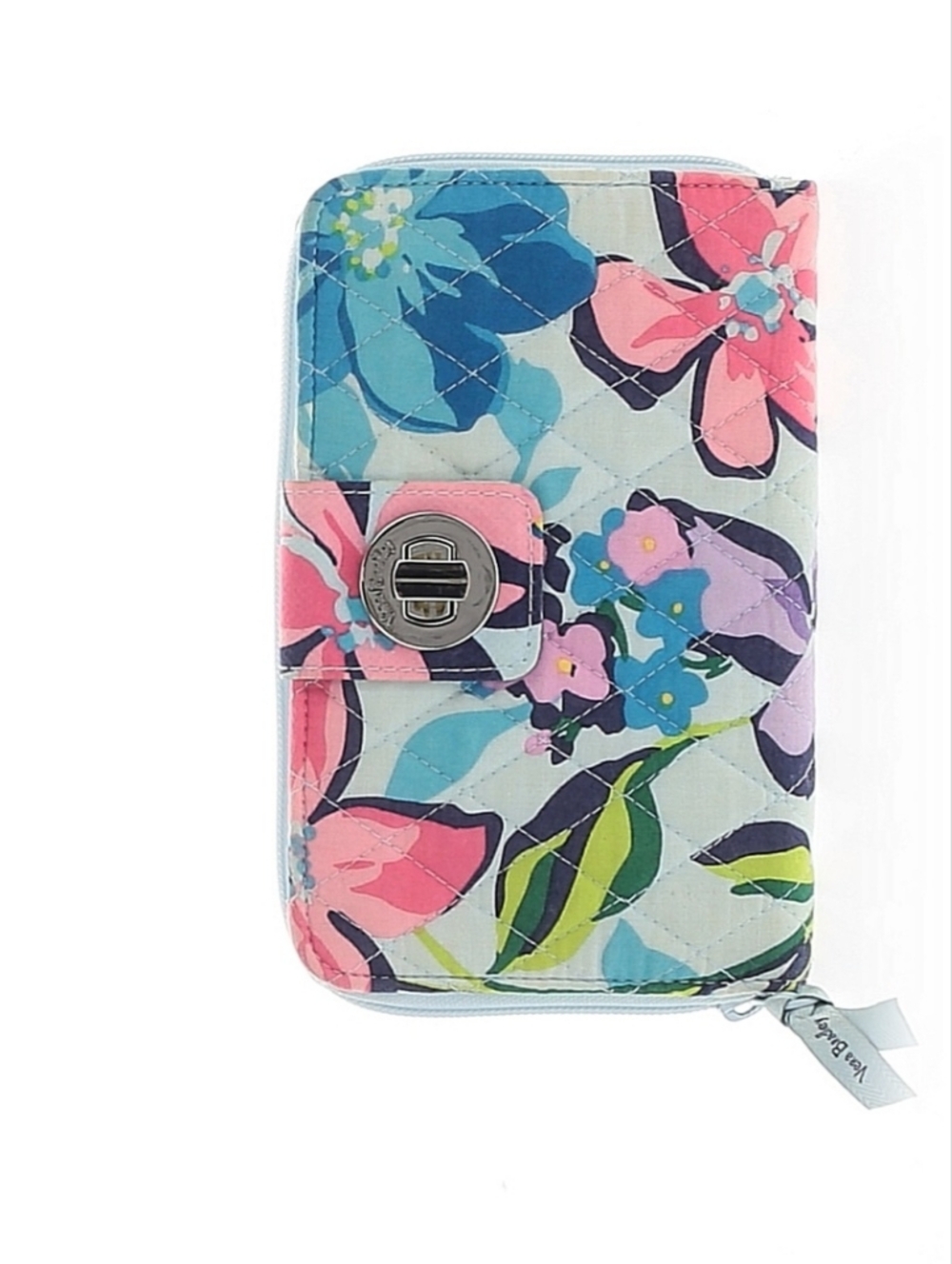 Vera Bradley Floral Quilted Wallet in Pink, Blue & Green